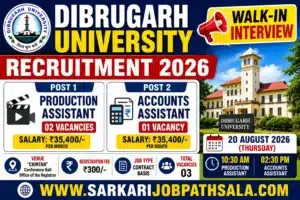Dibrugarh University Recruitment 2026