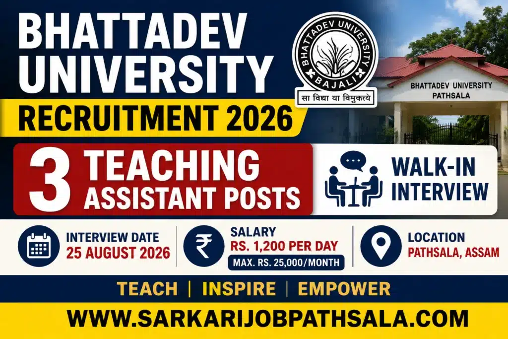 Bhattadev University Recruitment 2026