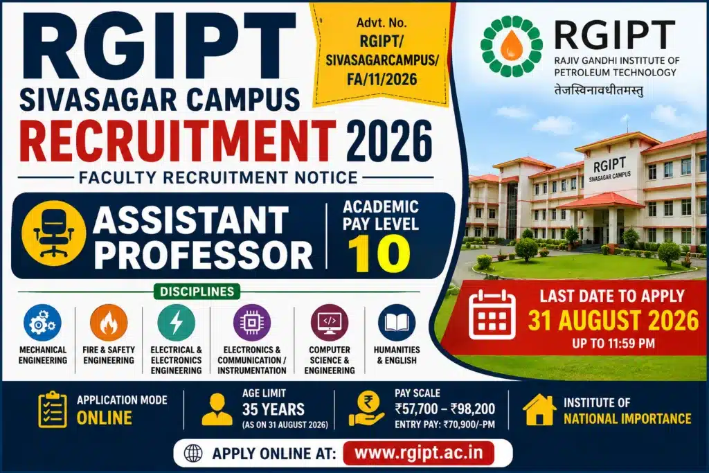 RGIPT Sivasagar Campus Recruitment 2026