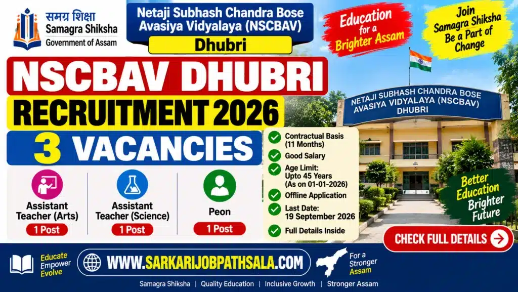 NSCBAV Dhubri Recruitment 2026