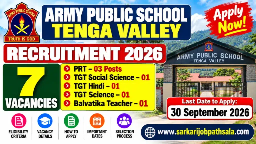 APS Tenga Valley Recruitment 2026