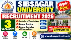Sibsagar University Recruitment 2026