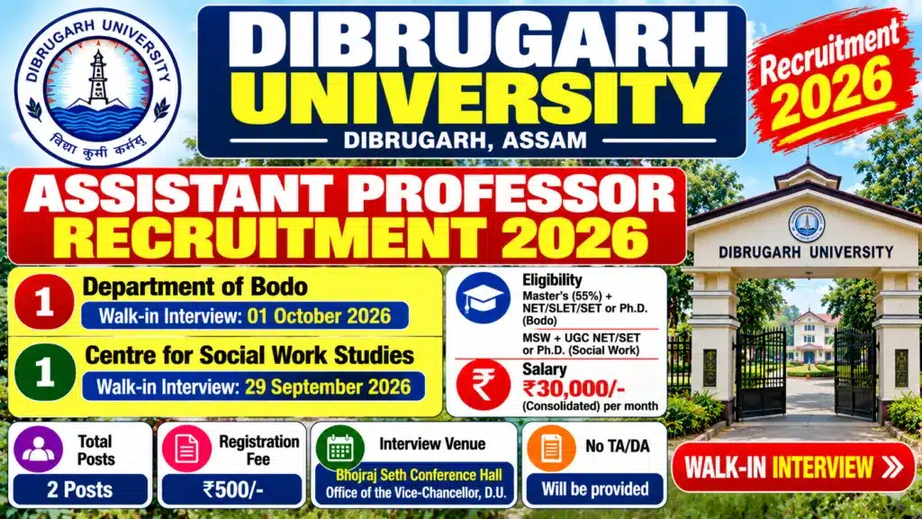 DU Assistant Professor Recruitment 2026