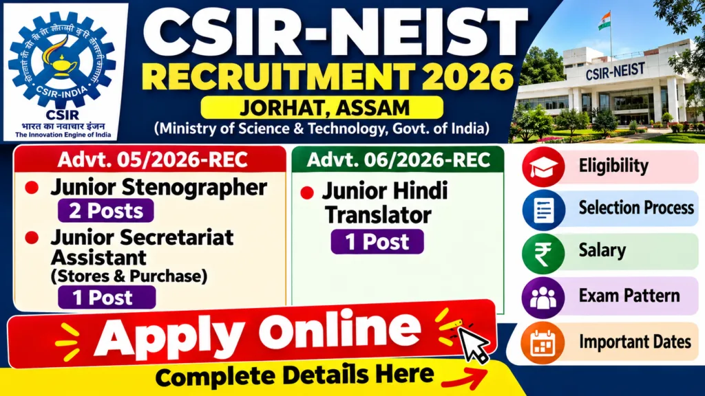 CSIR NEIST Jorhat Recruitment 2026
