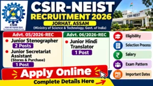CSIR NEIST Jorhat Recruitment 2026
