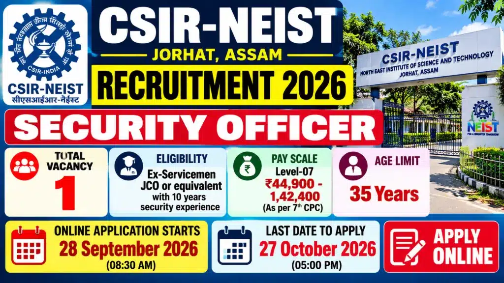 CSIR-NEIST Recruitment 2026