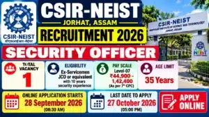 CSIR-NEIST Recruitment 2026