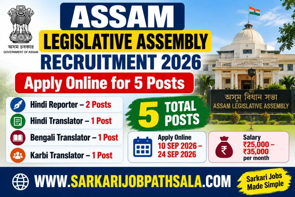 Assam Legislative Assembly Recruitment 2026