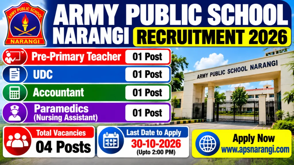 APS Narangi Recruitment 2026