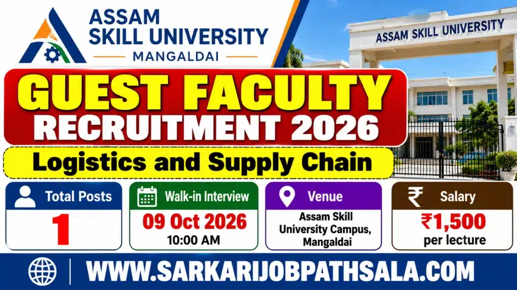 Assam Skill University Recruitment 2026