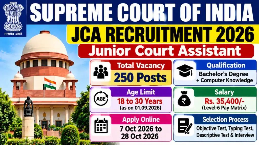 Supreme Court JCA Recruitment 2026