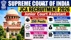 Supreme Court JCA Recruitment 2026