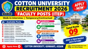 Cotton University Recruitment 2026