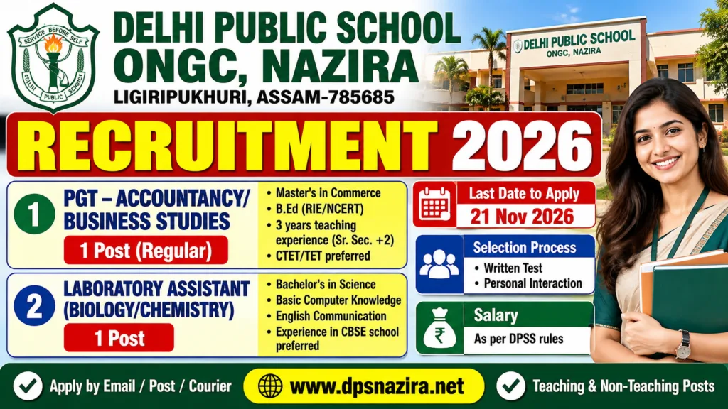 DPS ONGC Nazira Recruitment 2026