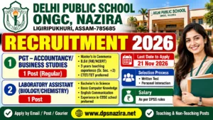 DPS ONGC Nazira Recruitment 2026