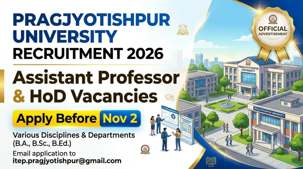 Pragjyotishpur University Recruitment 2026
