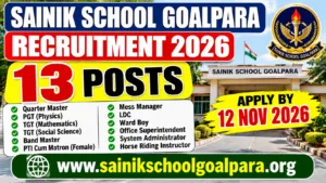 Sainik School Goalpara Recruitment 2026