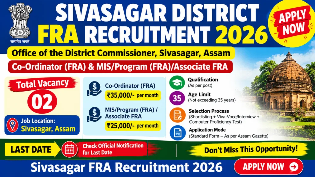 Sivasagar FRA Recruitment 2026